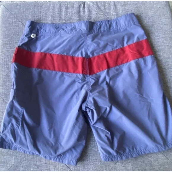 J.Crew Swim Trunks Board Shorts Mens 35 Blue And Red Beach - Picture 2 of 3